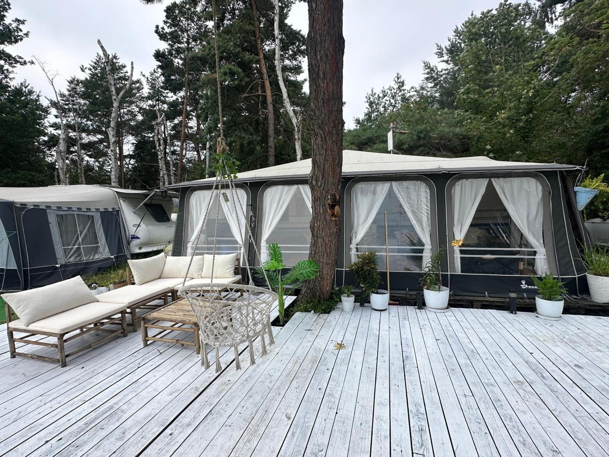 Hotel Mary - Duza Przyczepa Z Przedsionkiem I Tarasem Chałupy Exterior foto